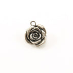 Sterling Silver Detailed Thick Beautiful Rose Flower Plant Nature Charm