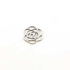 20mm Sterling Silver or Vermeil or Flat Rose Outline Silhouette Beautiful