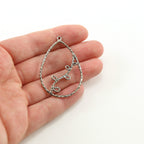 Sterling Silver or Vermeil or Hammered Textured Open Leaf Vine Branch Teardrop
