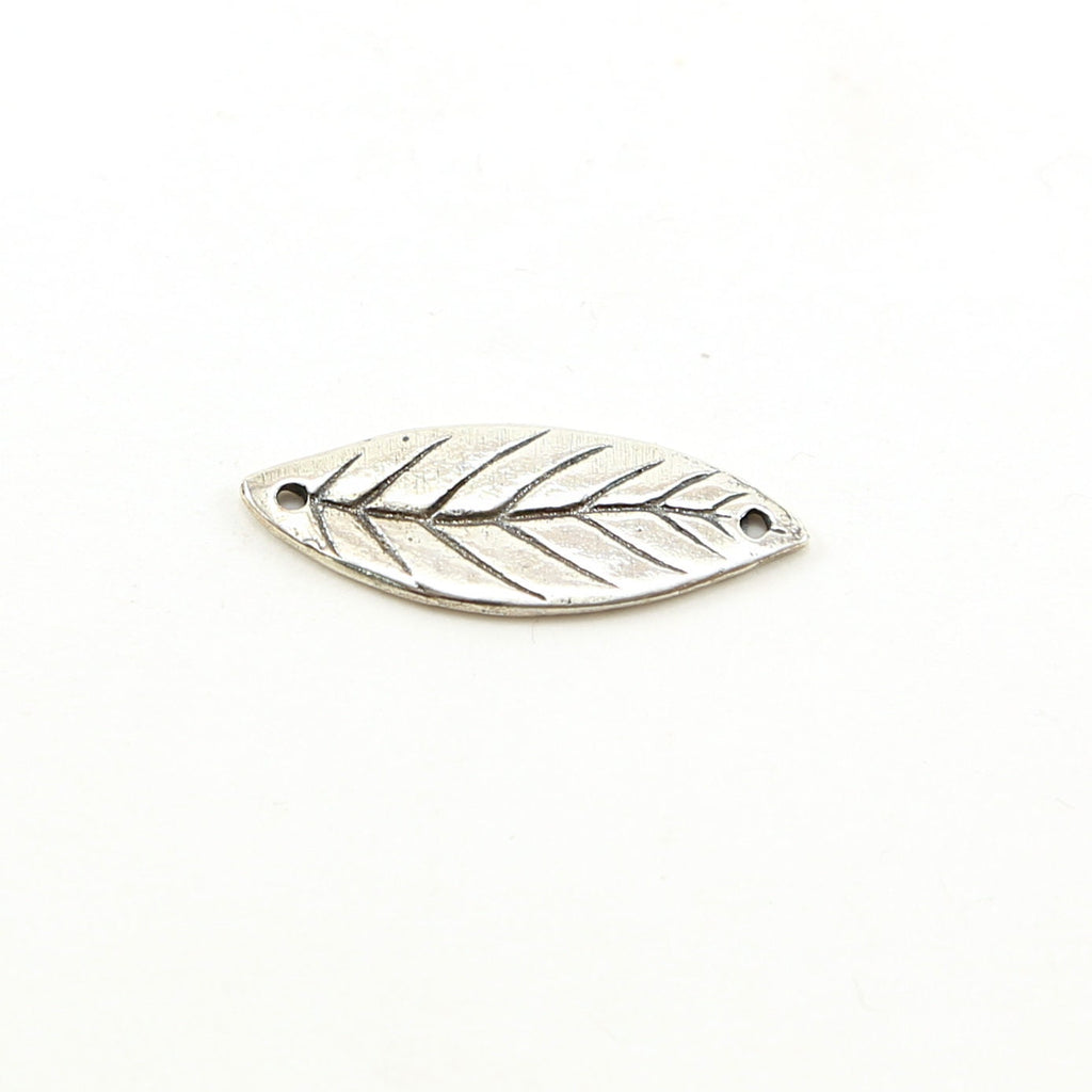 30mmx11mm Sterling Silver Detailed Leaf Connector Bar Love Life Inspirational