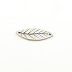 30mmx11mm Sterling Silver Detailed Leaf Connector Bar Love Life Inspirational