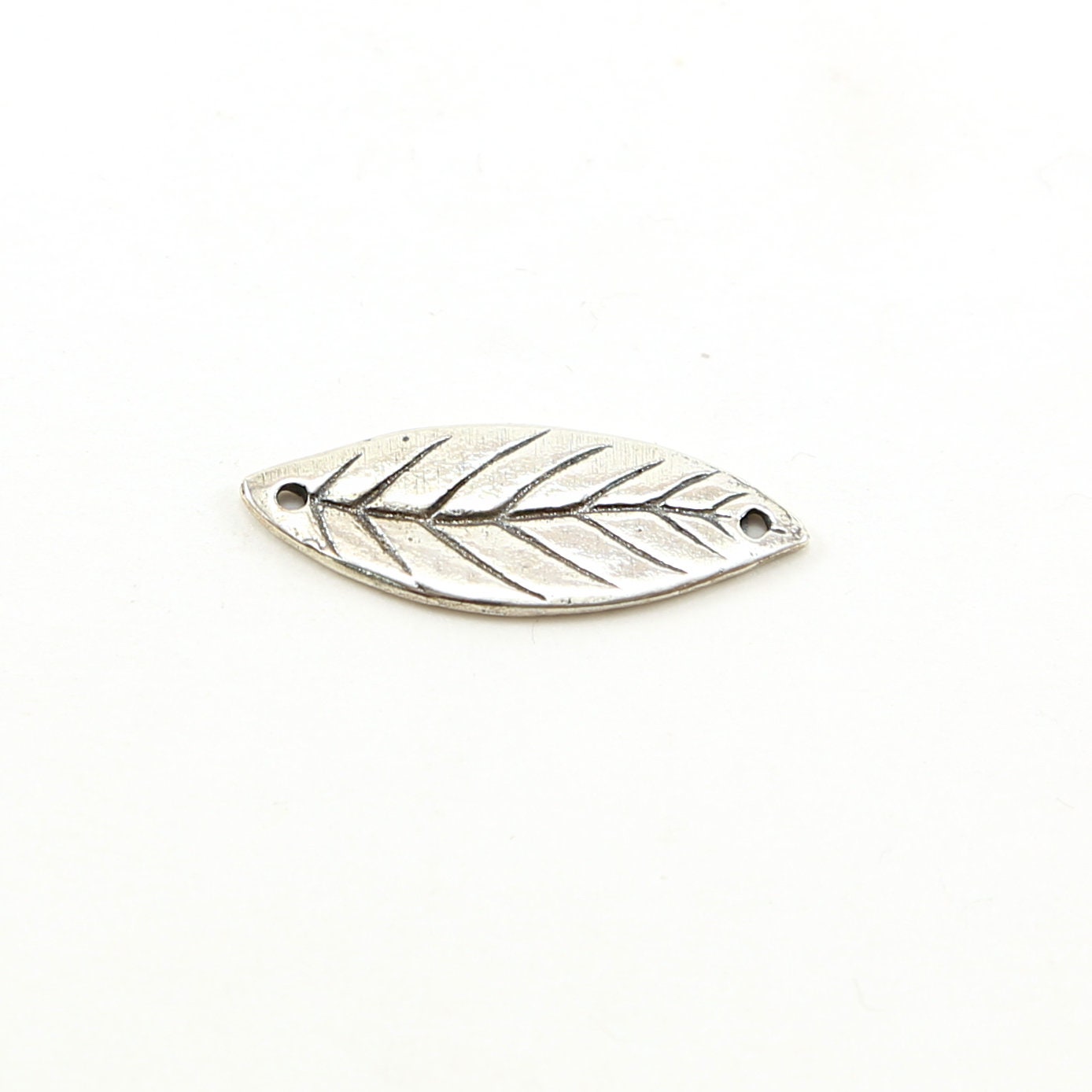 30mmx11mm Sterling Silver Detailed Leaf Connector Bar Love Life Inspirational