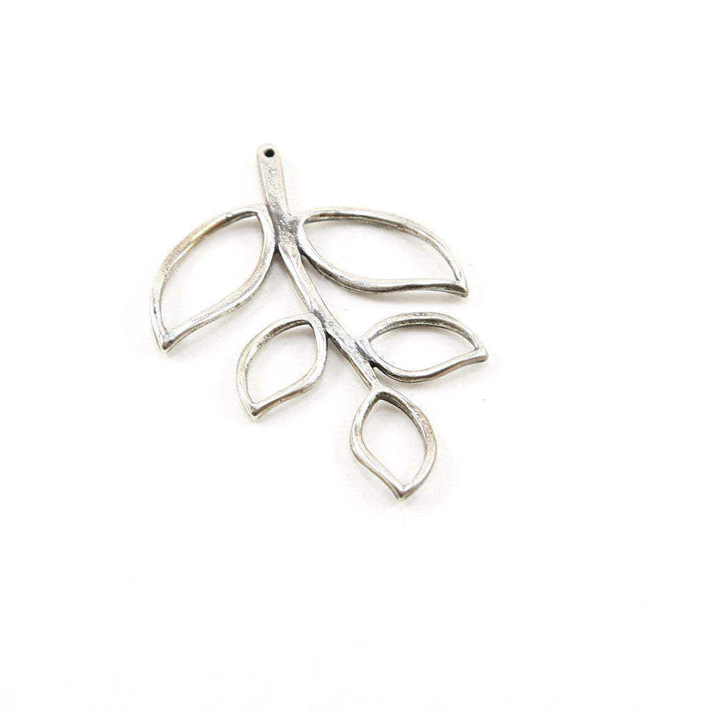 Sterling Silver or Vermeil or Open Leaf Vine Branch Tree Connector Nature