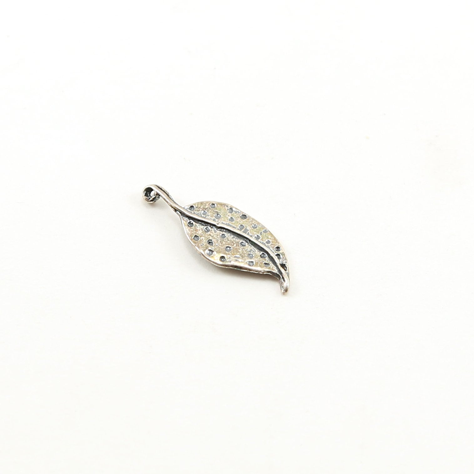 Sterling Silver Detailed Curly Organic Shape Leaf Tree Nature Inspired