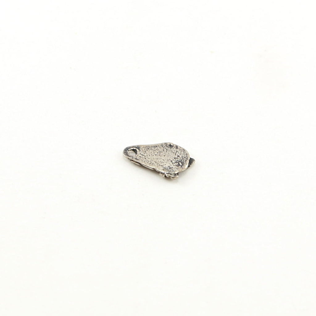 Sterling Silver Tiny Organic Whimsical Curly Design Leaf Teardrop Charm