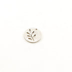 Sterling Silver Round Leaf Cut Out Disk Coin Silhouette Tree Nature