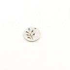 Sterling Silver Round Leaf Cut Out Disk Coin Silhouette Tree Nature – Antique Silver