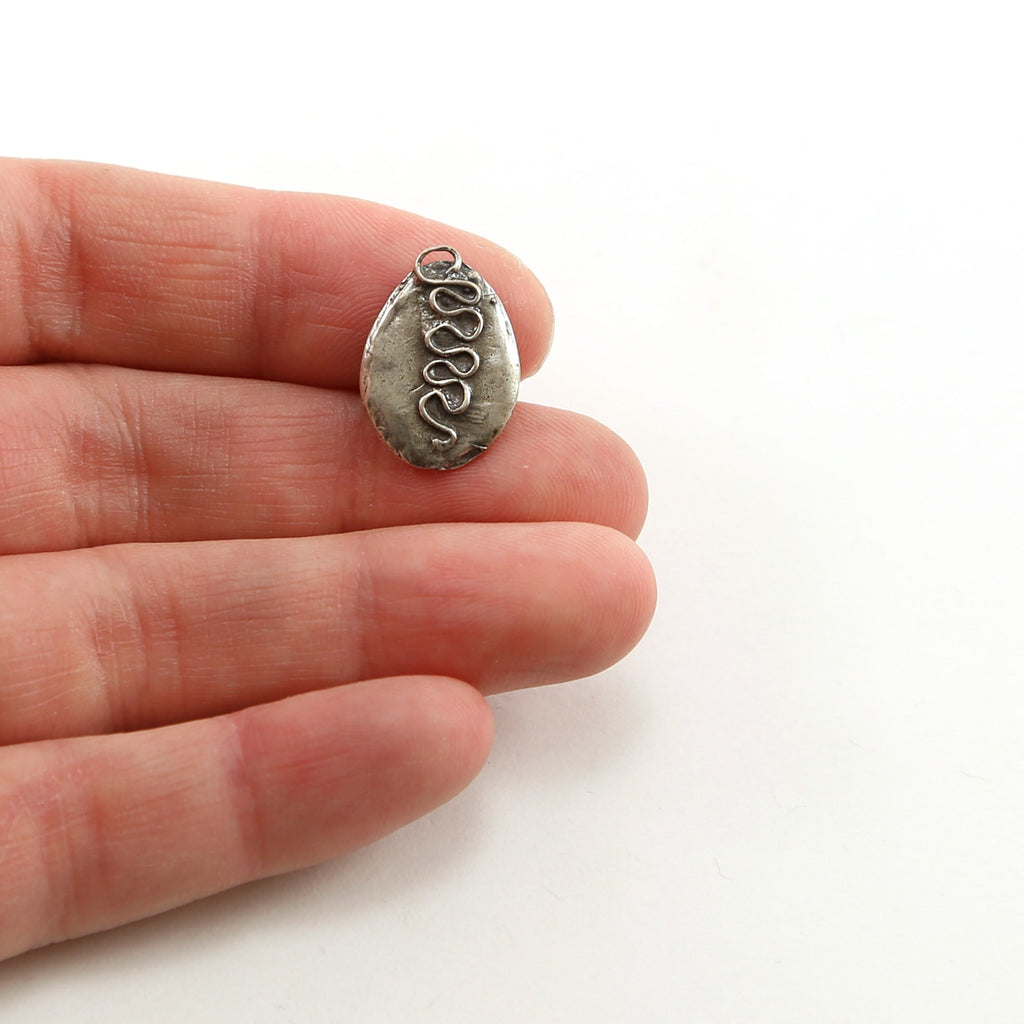 Sterling Silver Oval Oak Tree Wisdom Charm Modern Nature Pendant