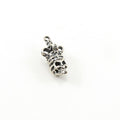 21mmx10 Mm Sterling Silver Detailed 3D Skull with Crown Day of the Dead