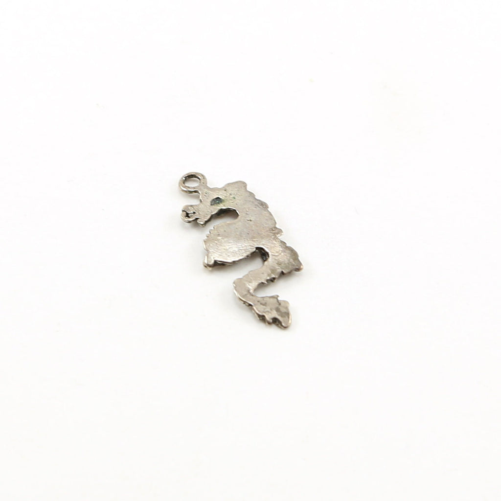 Sterling Silver Detailed Dragon Skeleton Charm for Him Fantasy Pendant