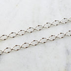 Sterling Silver Crimped Oval Chain 7mm x 5mm – Sold by the Foot