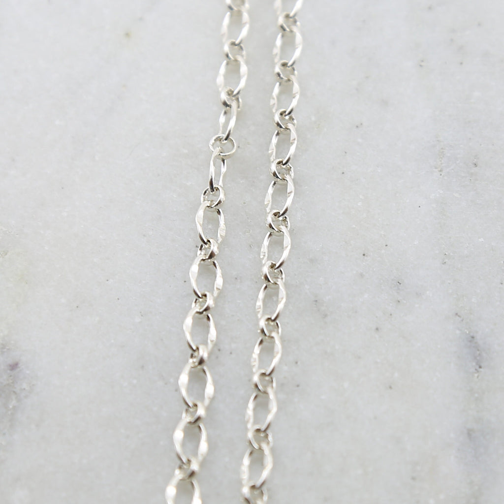 Sterling Silver Crimped Oval Chain 7mm x 5mm – Sold by the Foot