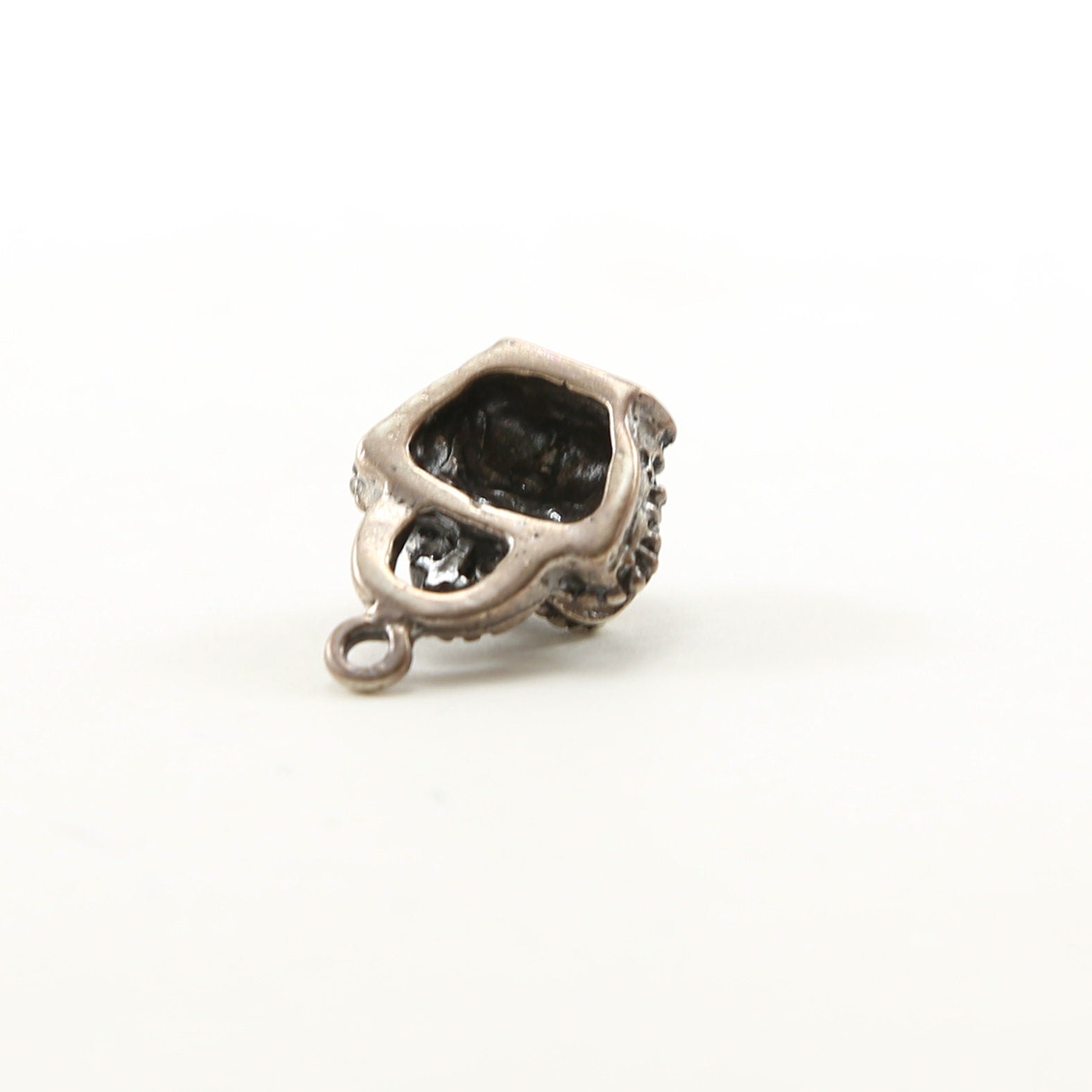 Sterling Silver Realistic 3D Rounded Thick Crown with Cross Royal Charm