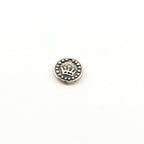Sterling Silver or Vermeil or Tiny Mini Crown with Dots Circle Medallion Coin