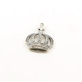 Sterling Silver Large English Floral Cross Crown Charm Queen Princess