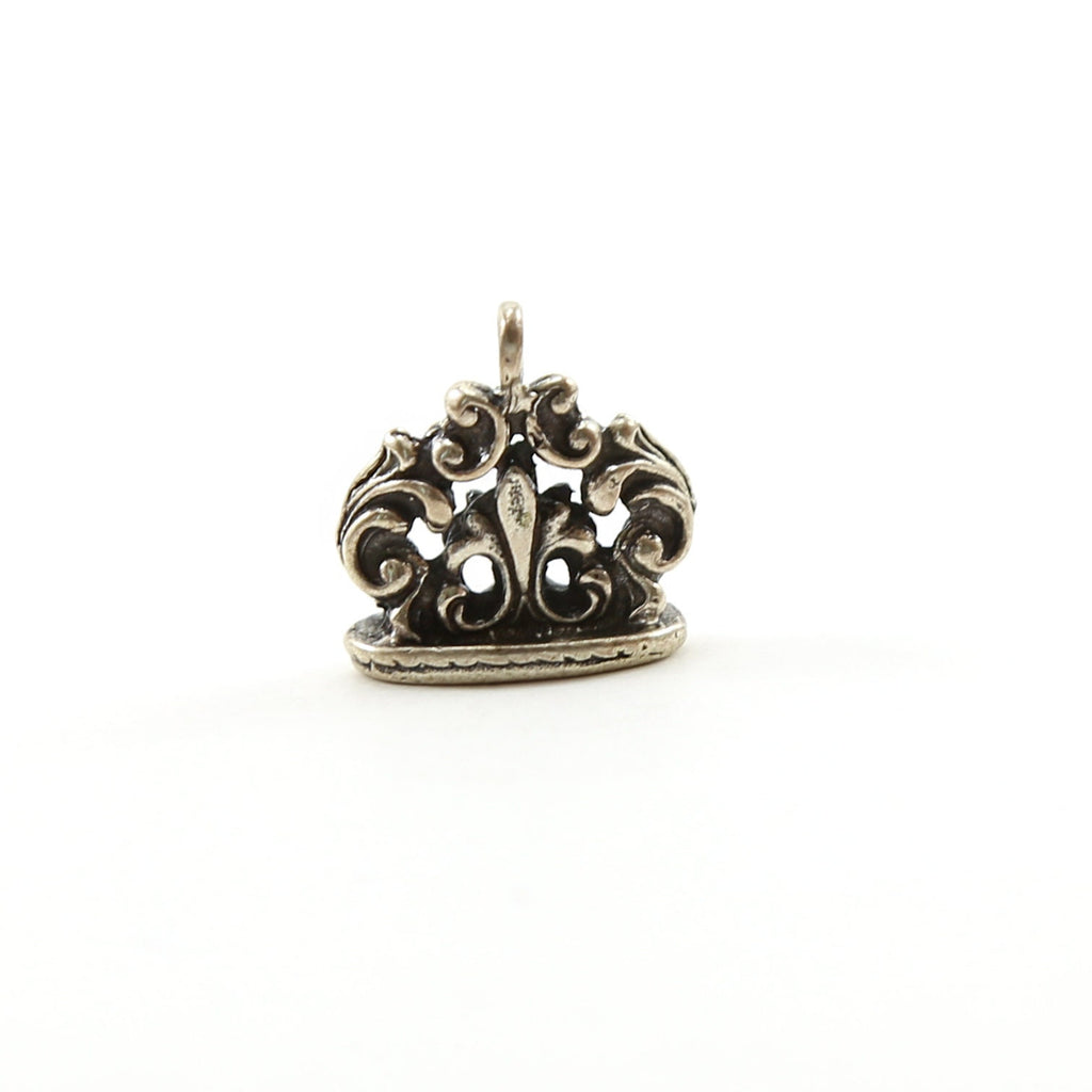 Sterling Silver Thick Sturdy 3D Fleur Di Lis Charm Pendant