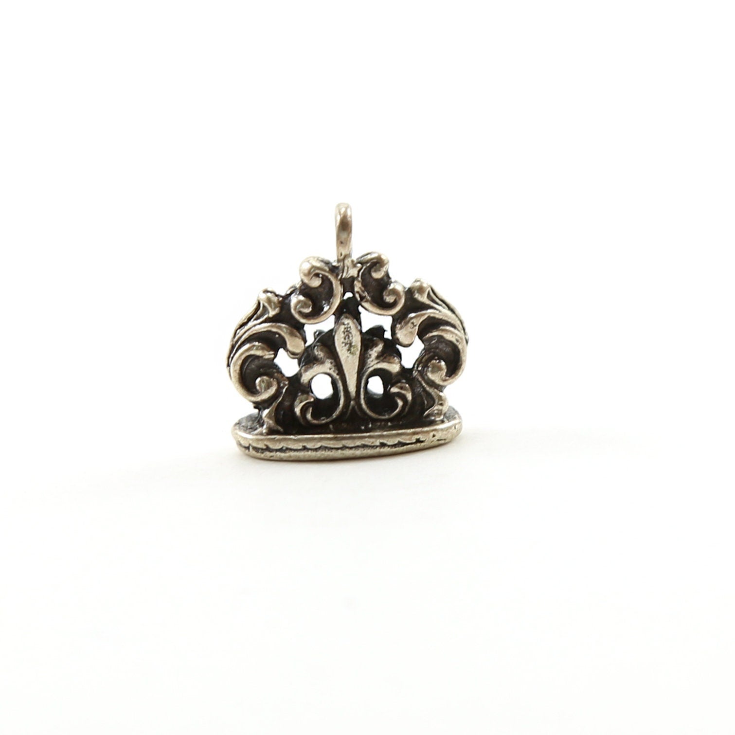 Sterling Silver Thick Sturdy 3D Fleur Di Lis Charm Pendant