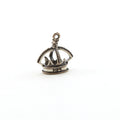 Sterling Silver Realistic Open 3D Pointed Thick Crown with Cross Royal