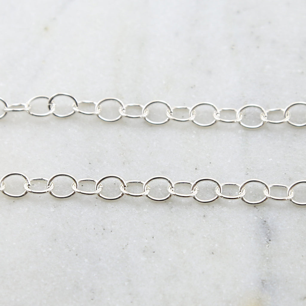 5mmx6mm Sterling Silver Oval Link Dainty Chain Perfect – Sold by the Foot