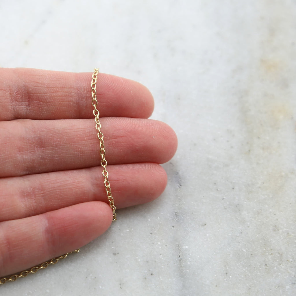 Sterling Silver or Gold Filled Dainty Minimal Cable Chain – Sold by the Foot