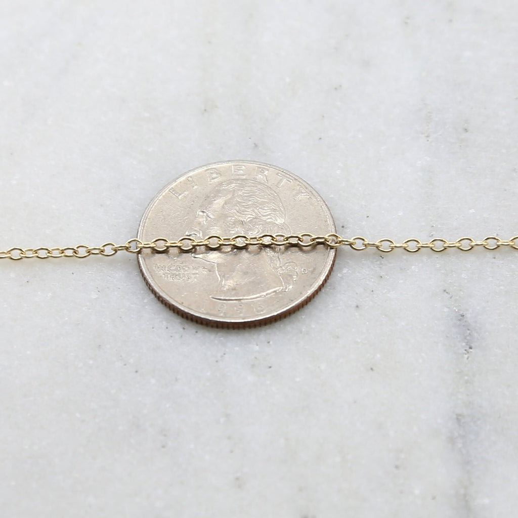 Sterling Silver or Gold Filled Dainty Minimal Cable Chain – Sold by the Foot