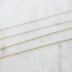 Sterling Silver or Gold Filled Dainty Minimal Cable Chain – Sold by the Foot