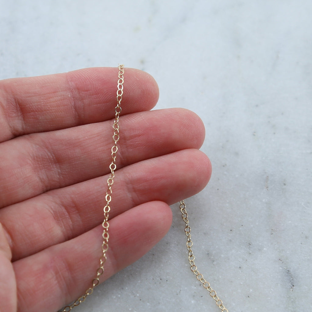 2mmx1.5mm Sterling Silver or 14K Gold Filled Delicate Thin – Sold by the Foot