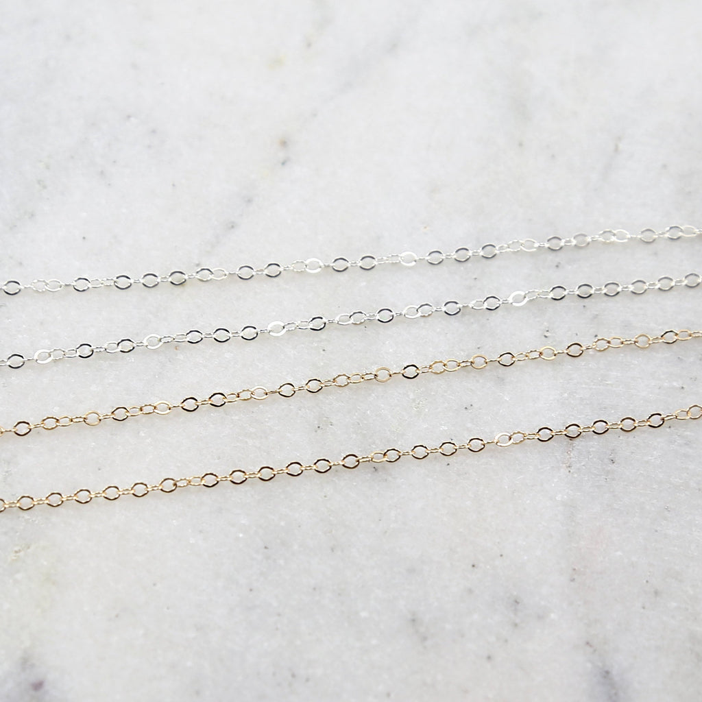 2mmx1.5mm Sterling Silver or 14K Gold Filled Delicate Thin – Sold by the Foot