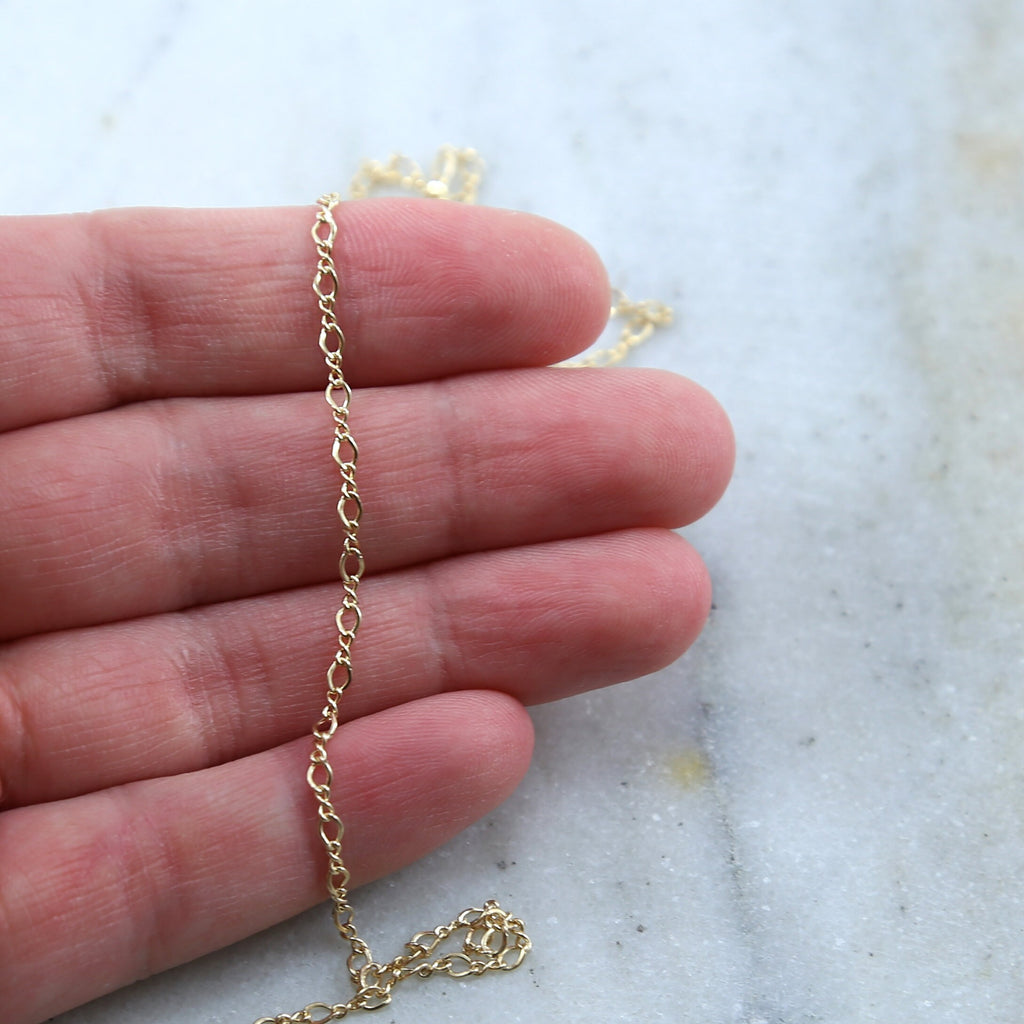 3.5mmx2mm Sterling Silver or 14K Gold Filled Dainty Figure – Sold by the Foot