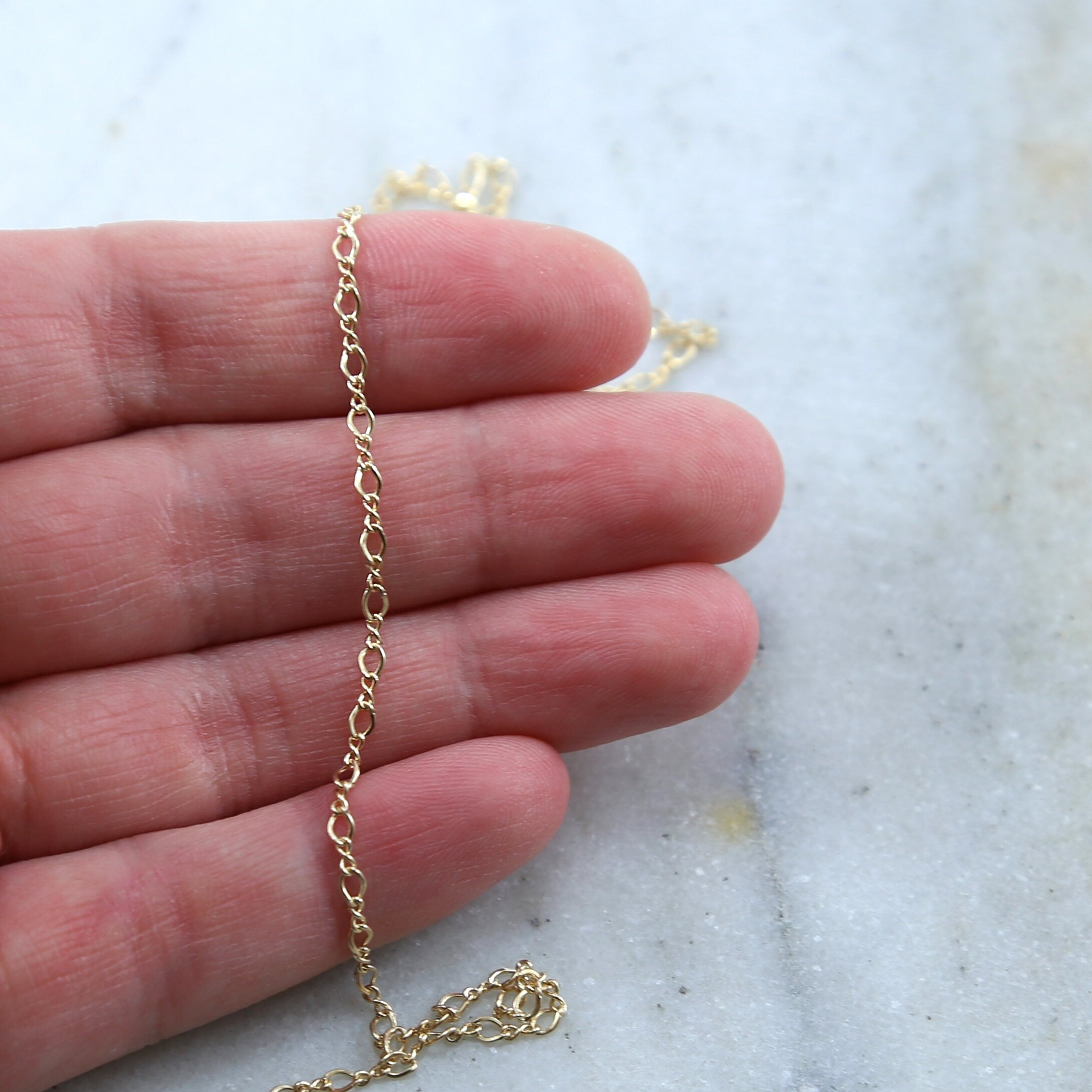 3.5mmx2mm Sterling Silver or 14K Gold Filled Dainty Figure – Sold by the Foot