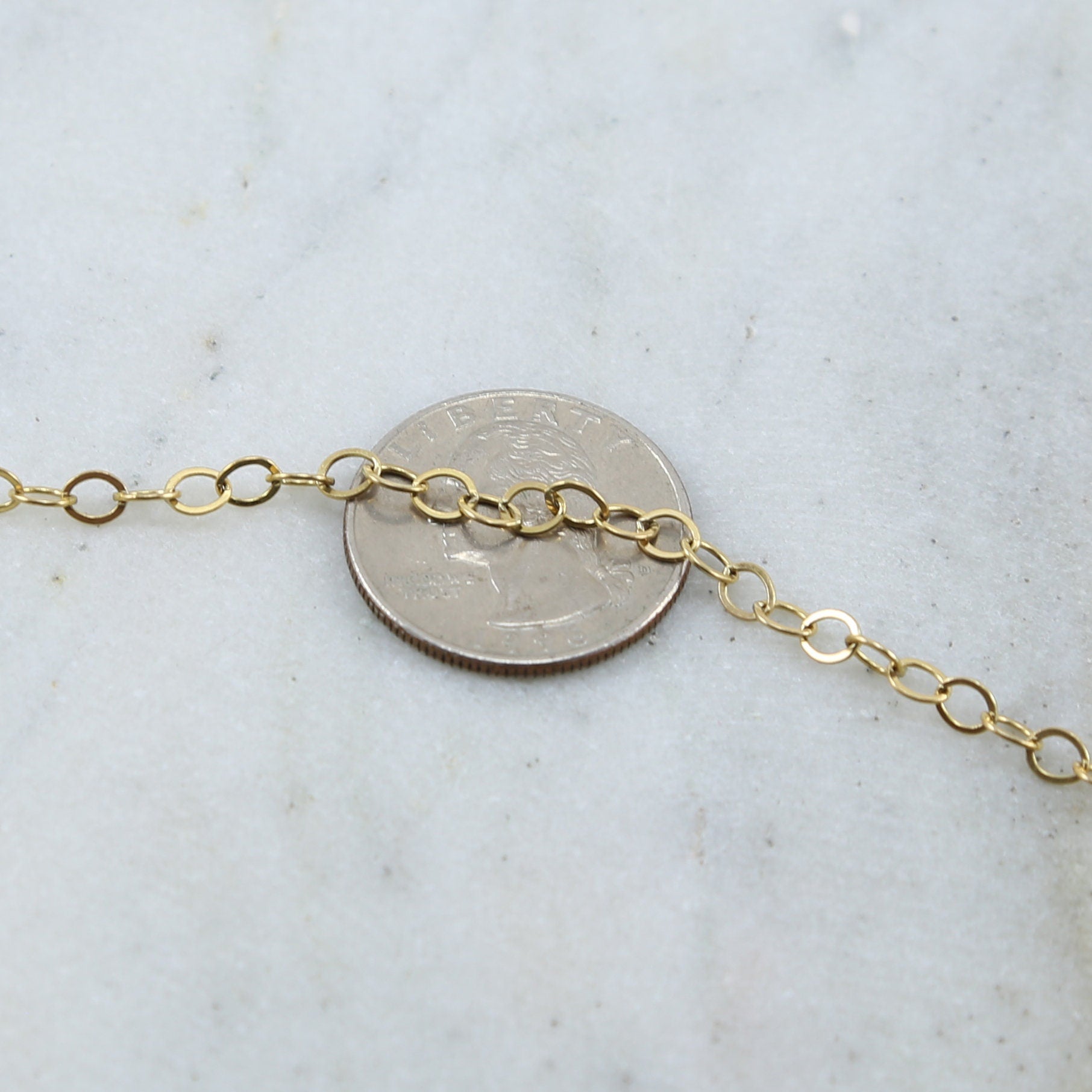 Sterling Silver or 14K Gold Filled 5mm X4mm Large Oval – Sold by the Foot