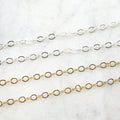 Sterling Silver or 14K Gold Filled 5mm X4mm Large Oval – Sold by the Foot