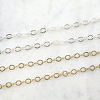 Sterling Silver or 14K Gold Filled 5mm X4mm Large Oval – Sold by the Foot