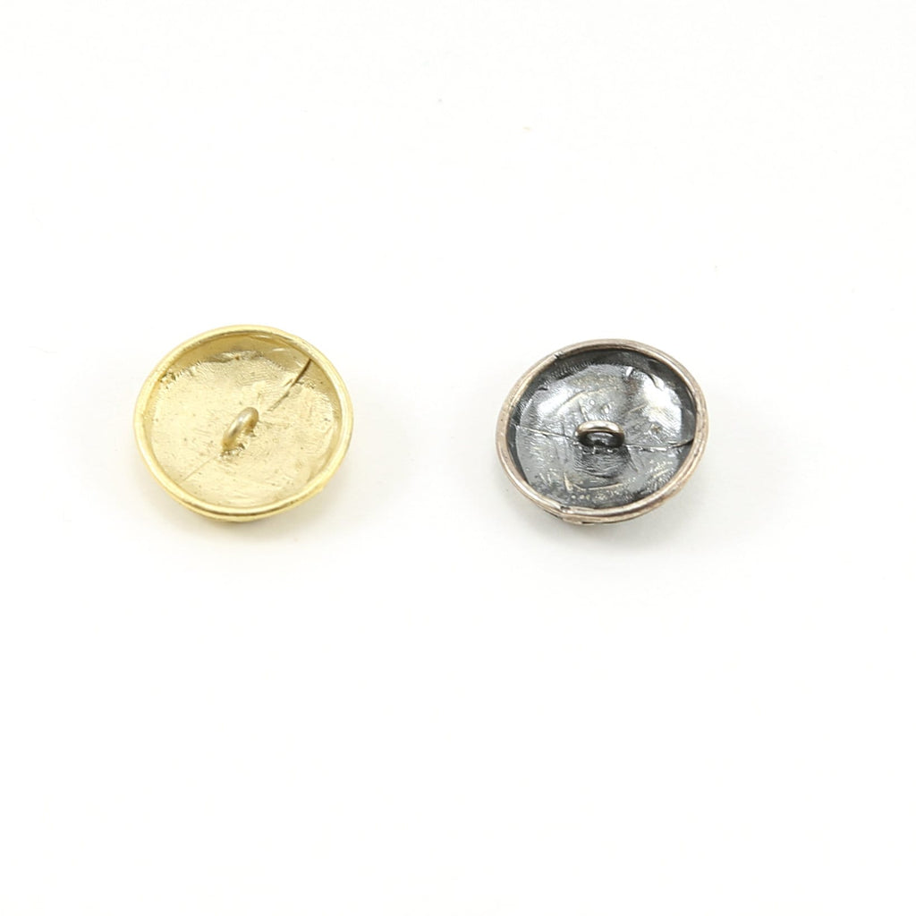 Sterling Silver or Vermeil Detailed Rose Flower Round Button in or Shiny Wrap