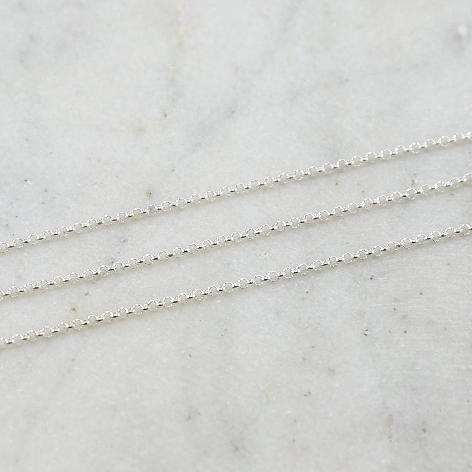 Sterling Silver 1.8mm Dainty Shiny Belcher Rolo Chain – Sold by the Foot