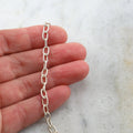 Sterling Silver Sturdy Thick Textured Medium Oval Link – Sold by the Foot