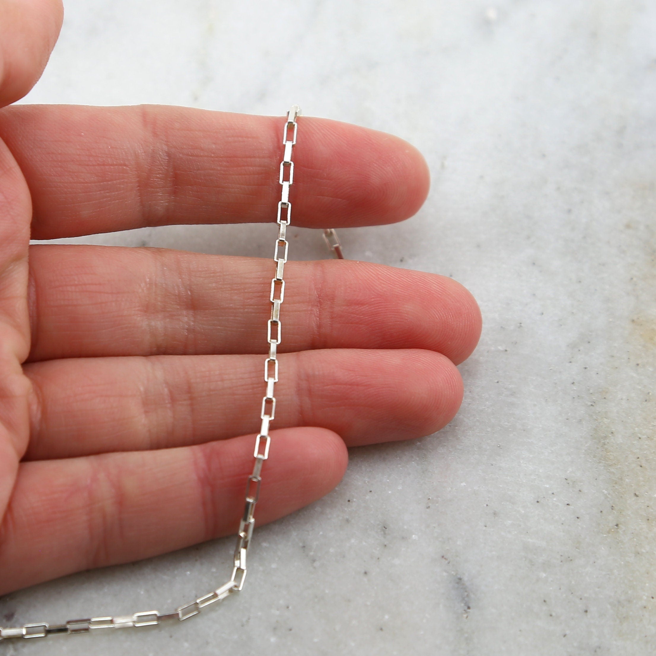 Sterling Silver 3.6mm x 1.6mm Large Faceted Elongated – Sold by the Foot