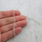 Sterling Silver 4mm Thick Round Smooth Link Chain Extender – Sold by the Foot