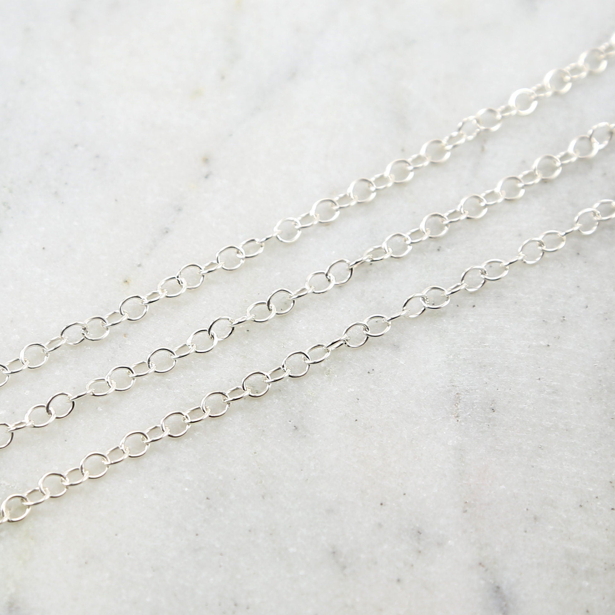 Sterling Silver 4mm Thick Round Smooth Link Chain Extender – Sold by the Foot