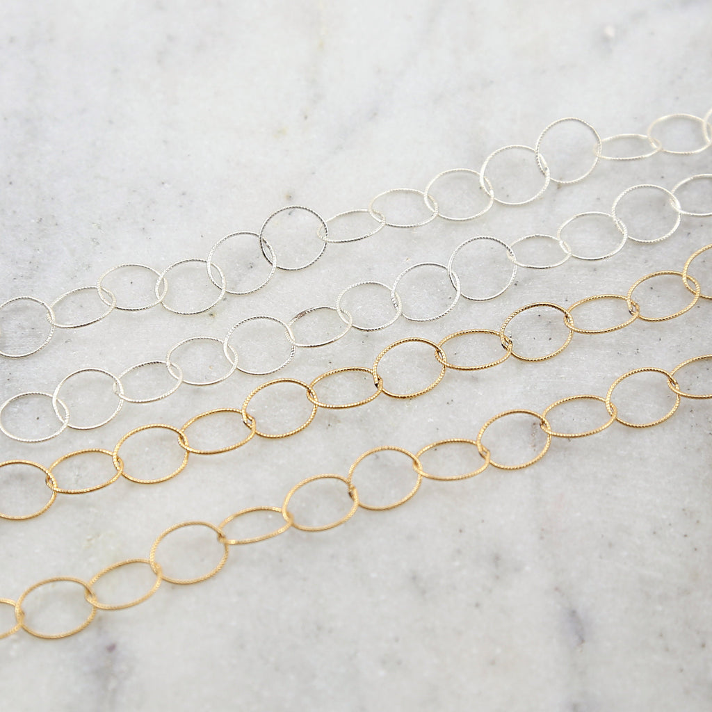 Sterling Silver or 14K Gold Filled 9mm Thin Lightweight – Sold by the Foot
