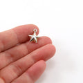 Sterling Silver Small Lightweight Puffy 3D Star Charm Celestial Pendant