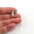 15mmx12mm Sterling Silver Crescent Moon and Attached Star Charm Celestial