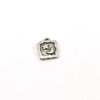 13mmx10mm Sterling Silver Starry Night Square Picture Charm with Crescent Moon