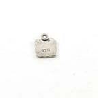 13mmx10mm Sterling Silver Starry Night Square Picture Charm with Crescent Moon