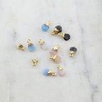 Vermeil or Gold Plated Teardrop Shaped Druzy Charm 1 Loop Pendant Drop Charm