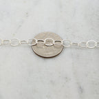 Sterling Silver Large Flat Link Oval Chain Extender Chain – Sold by the Foot