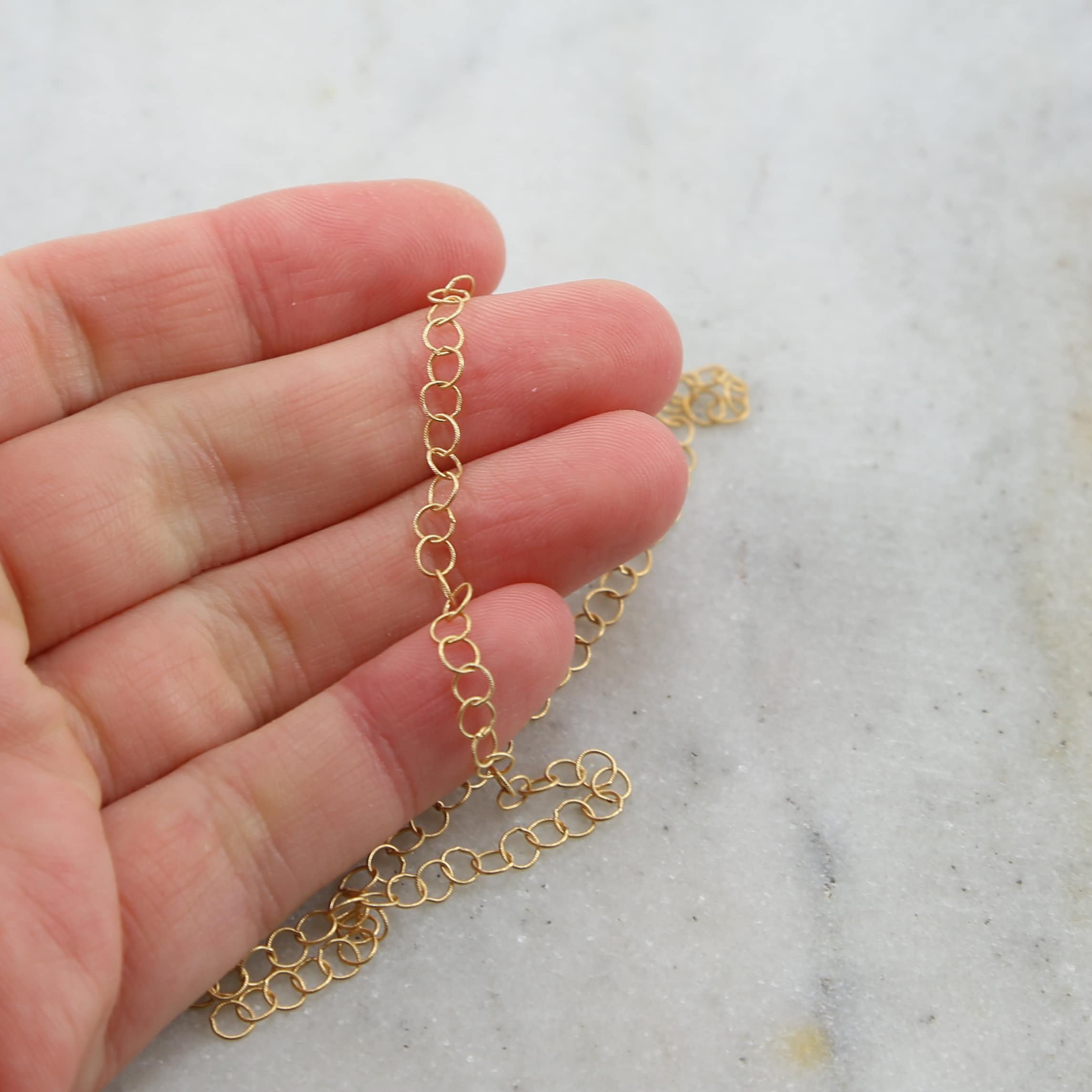 Sterling Silver or 14K Gold Filled Small 3.5mm Dainty – Sold by the Foot