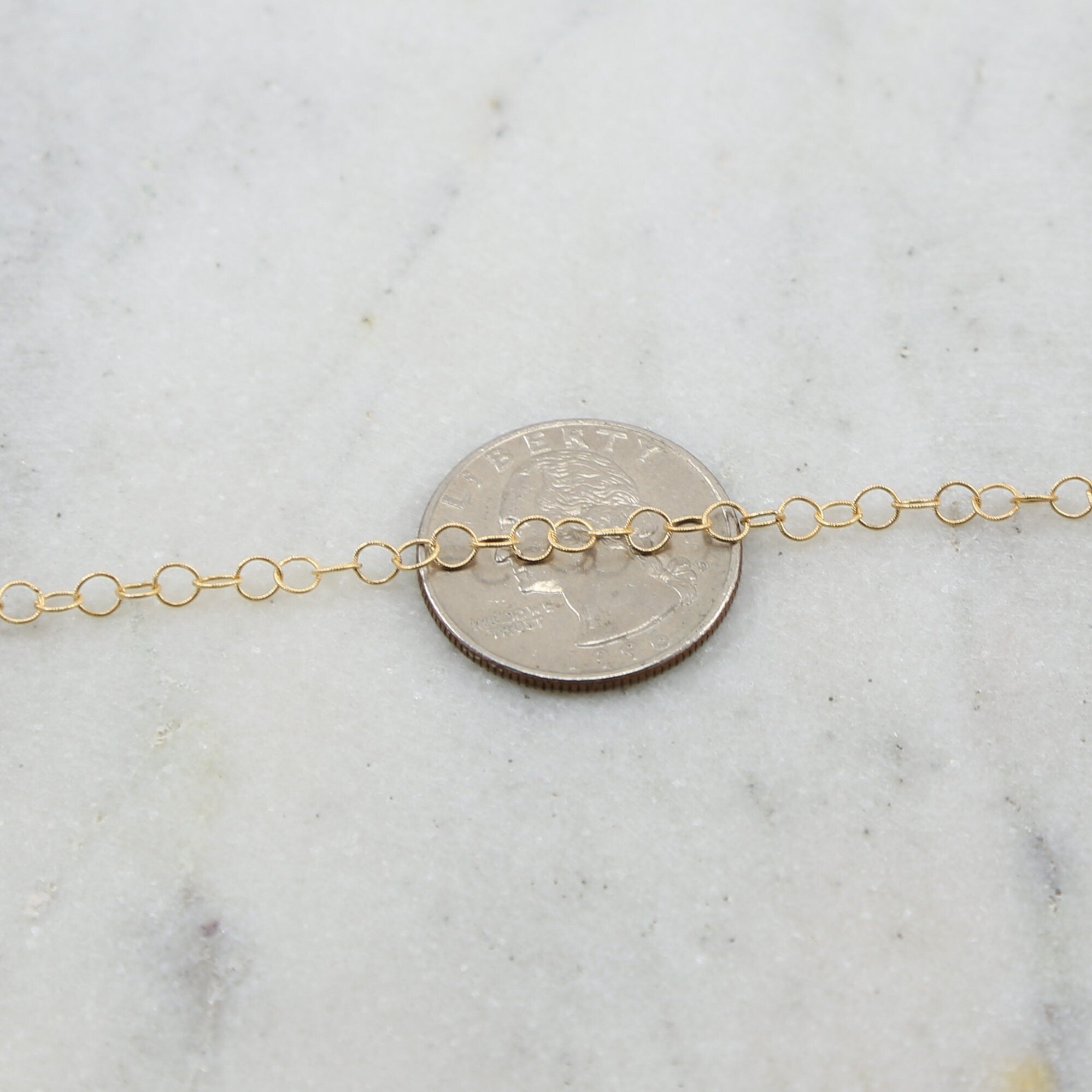 Sterling Silver or 14K Gold Filled Small 3.5mm Dainty – Sold by the Foot