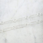 Sterling Silver Large Textured Hammered Oval and Circle – Sold by the Foot
