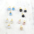 Vermeil or Gold Plated Teardrop Shaped Druzy Charm 1 Loop Pendant Drop Charm